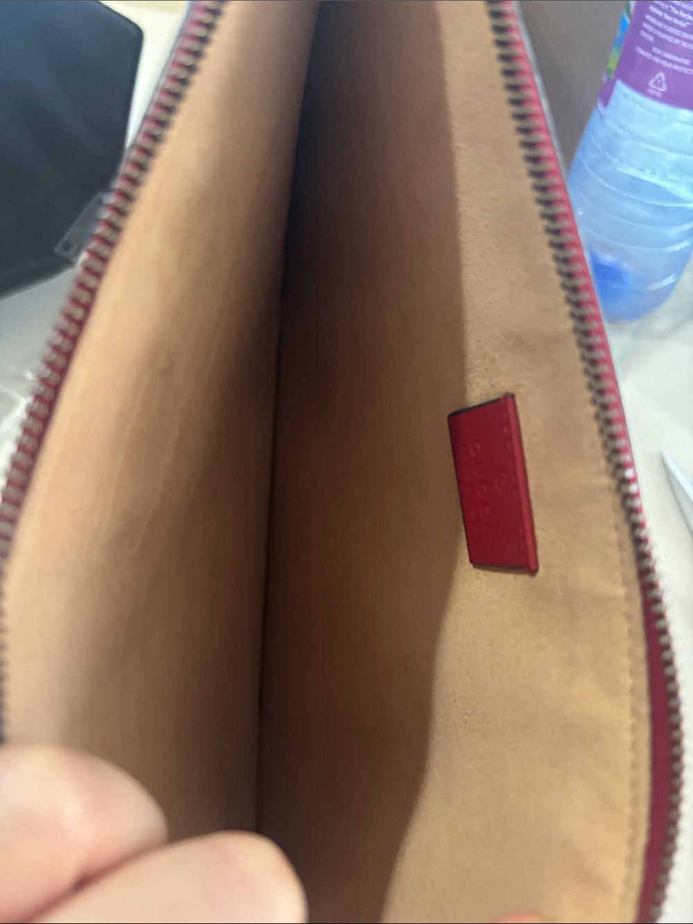 Gucci Queen Margaret Bee Stripe Leather Clutch - Picture 5 of 6